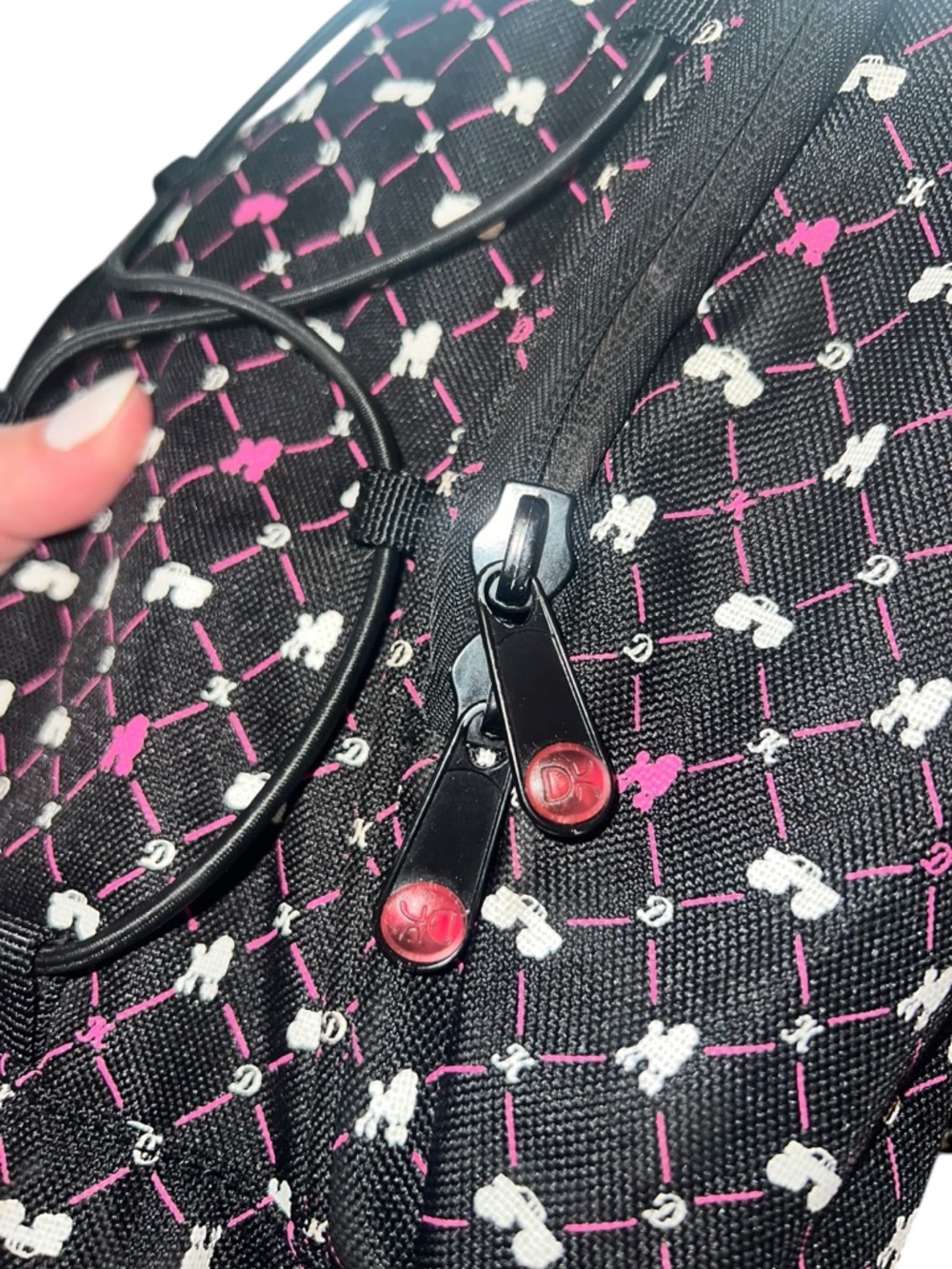 Dakine Mini Backpack Black Pink Monster Truck & Poodle Print | Y2K - Picture 8 of 9